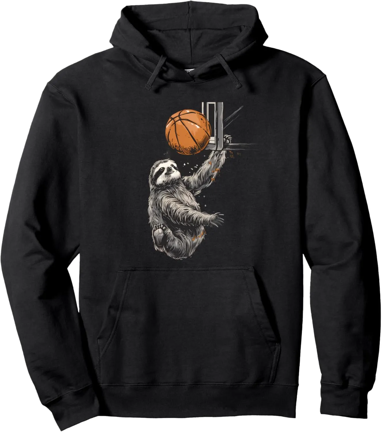Basketball Sloth Basketball Hoop Basketball Lover Slam Dunk Pullover Hoodie