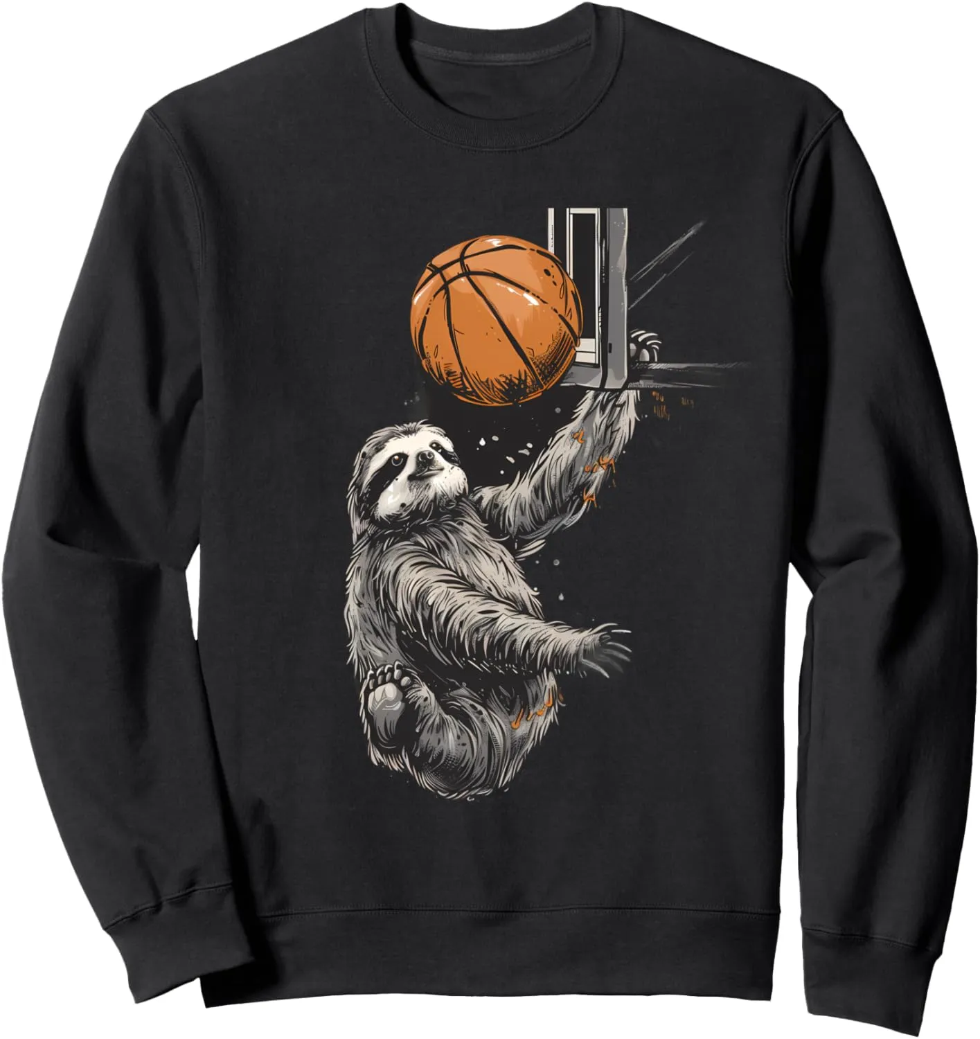 Basketball Sloth Basketball Hoop Basketball Lover Slam Dunk Sweatshirt