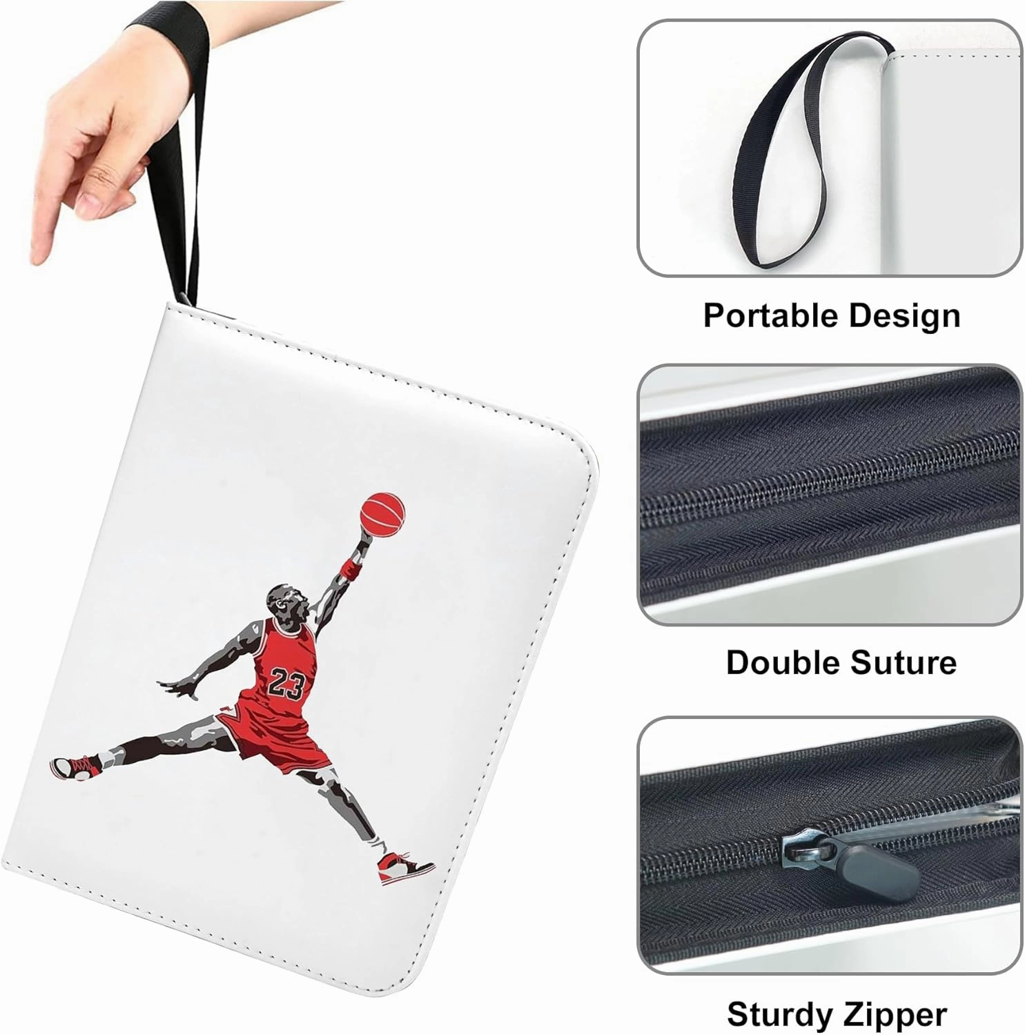Basketball Card Binder,9 Pocket with 60 Sleeves up to 1080 Cards,Portable Waterproof Storage Book with Removable Clear Sleeves,Compatible with Basketball Cards 2024-2025