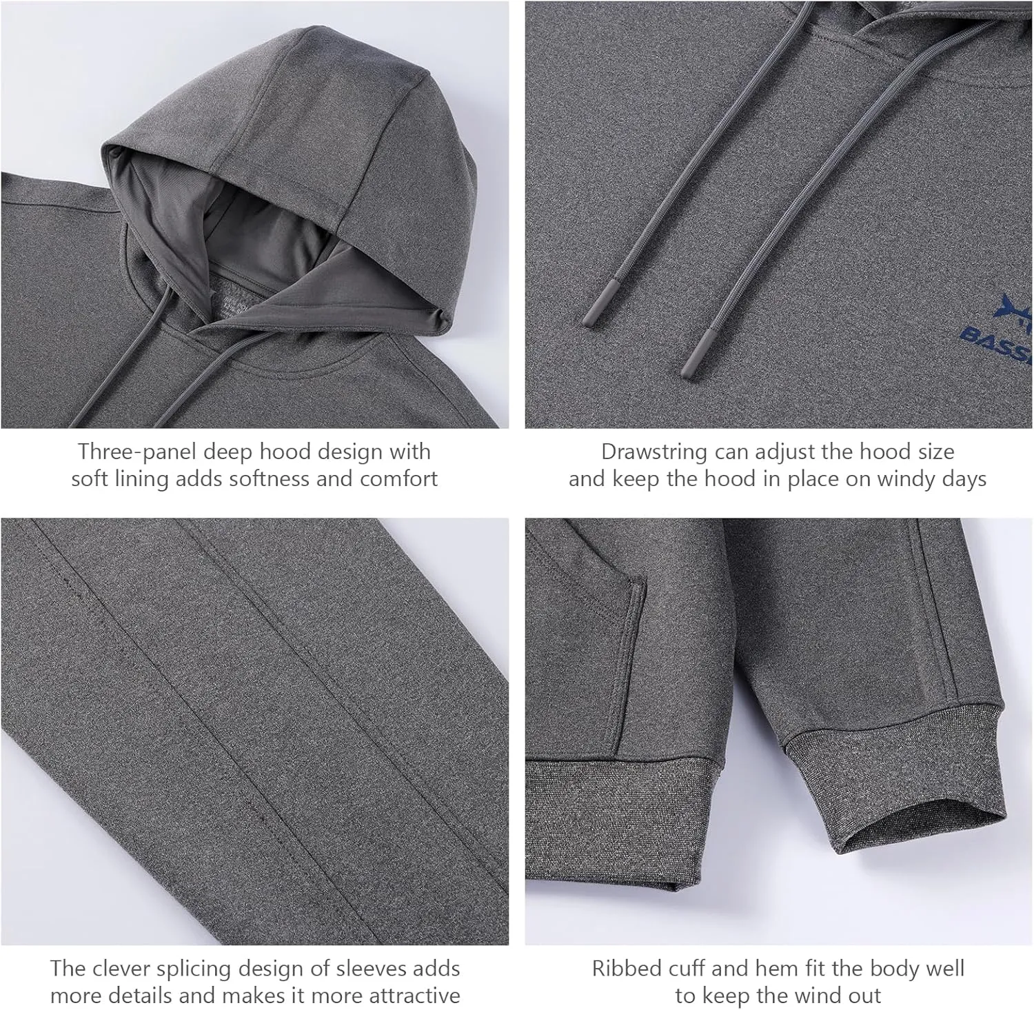 BASSDASH Men’s Hunting Fleece Hoodie Midweight Water Resistant Performance Camo Fishing Outdoor Pullover Sweatshirt FS29M