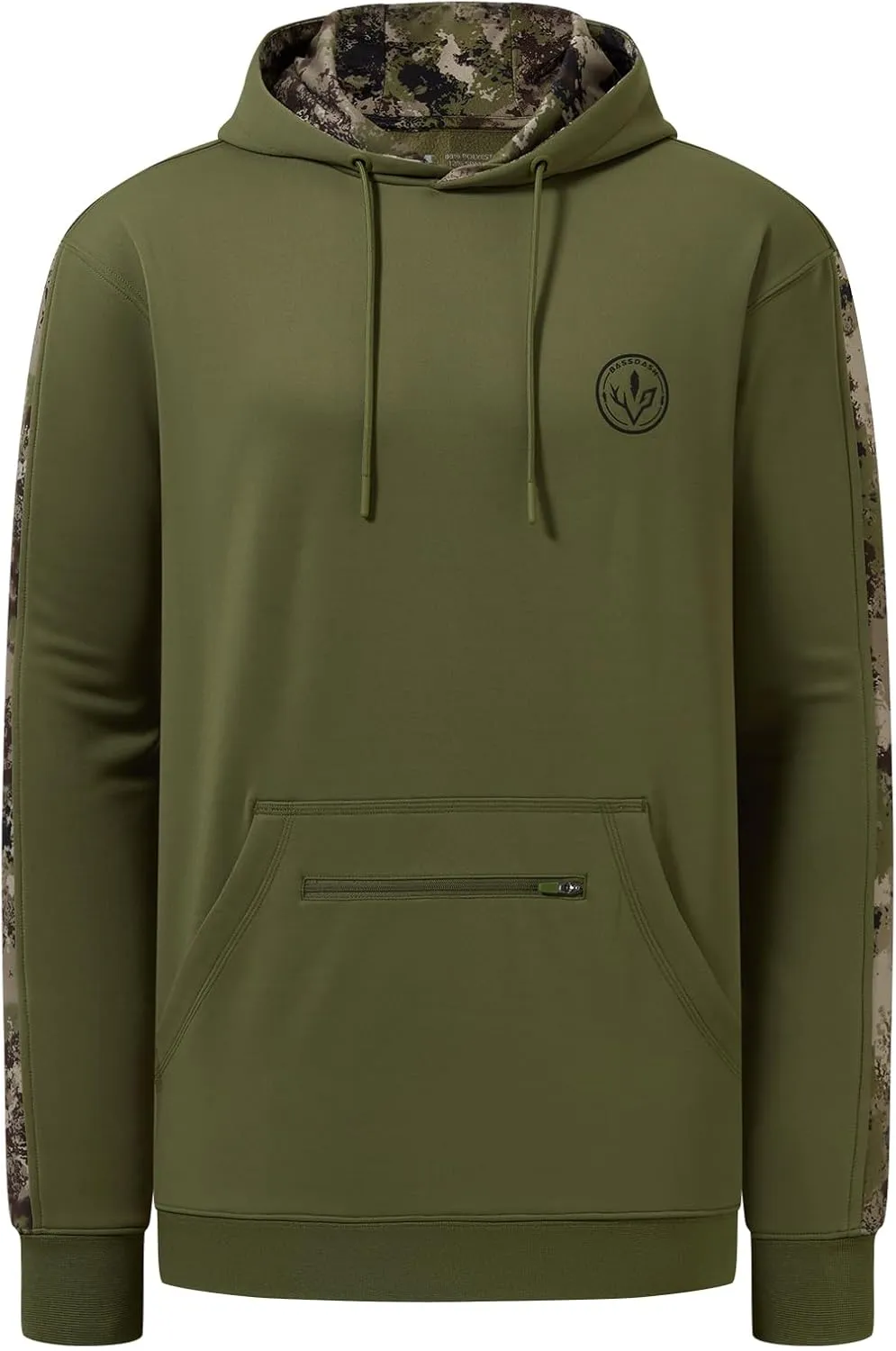BASSDASH Men’s Hunting Fleece Hoodie Midweight Water Resistant Performance Camo Fishing Outdoor Pullover Sweatshirt FS29M