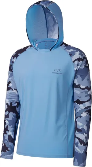 BASSDASH Men’s UPF 50 Performance Fishing Shirt Cooling Hoodie Camo Long Sleeve FS17M
