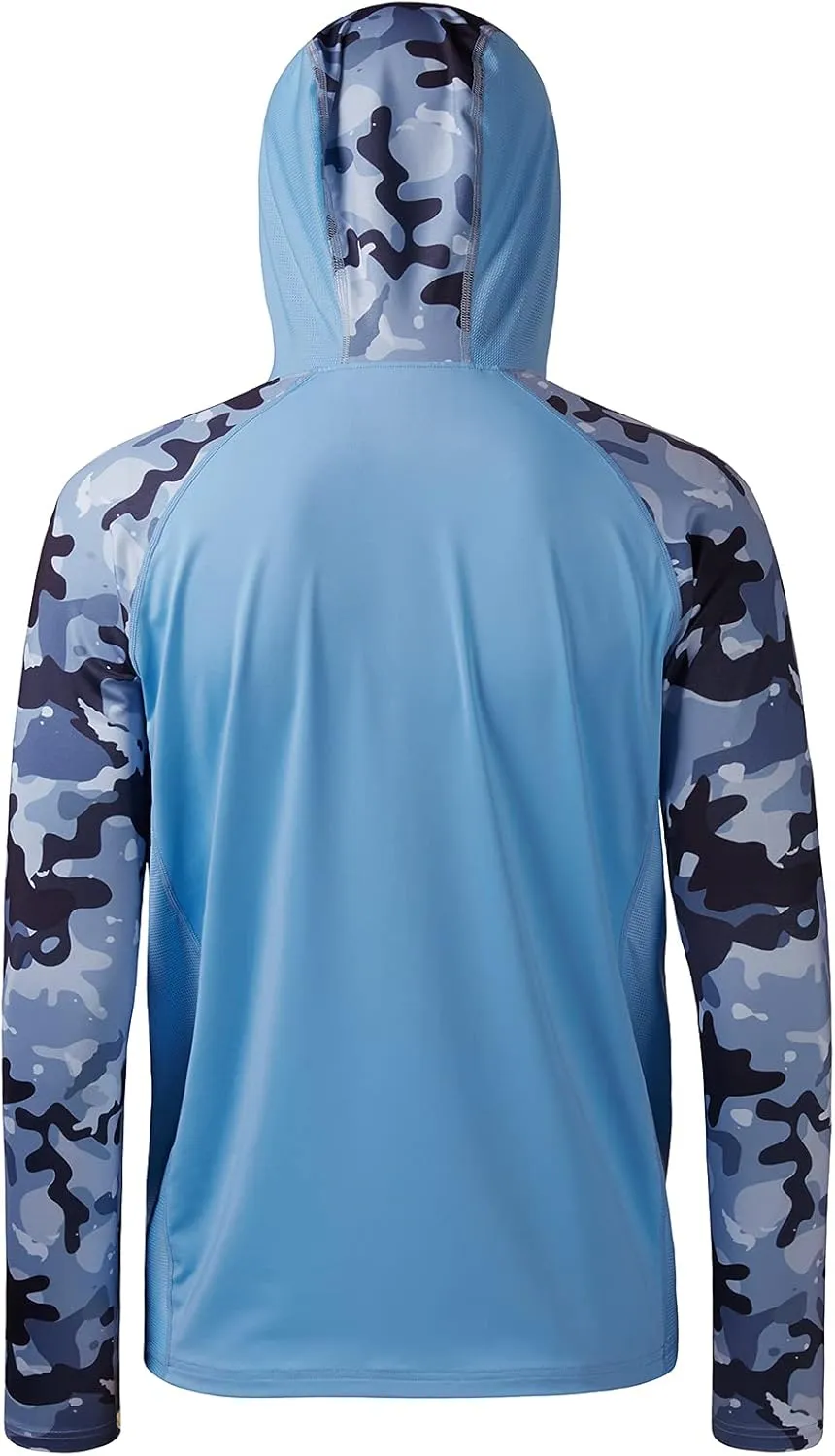 BASSDASH Men’s UPF 50 Performance Fishing Shirt Cooling Hoodie Camo Long Sleeve FS17M