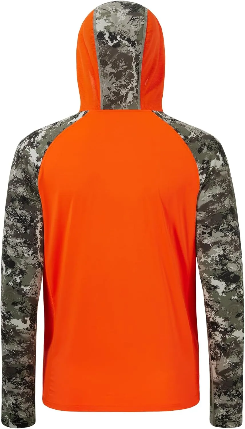 BASSDASH Men’s UPF 50 Performance Fishing Shirt Cooling Hoodie Camo Long Sleeve FS17M