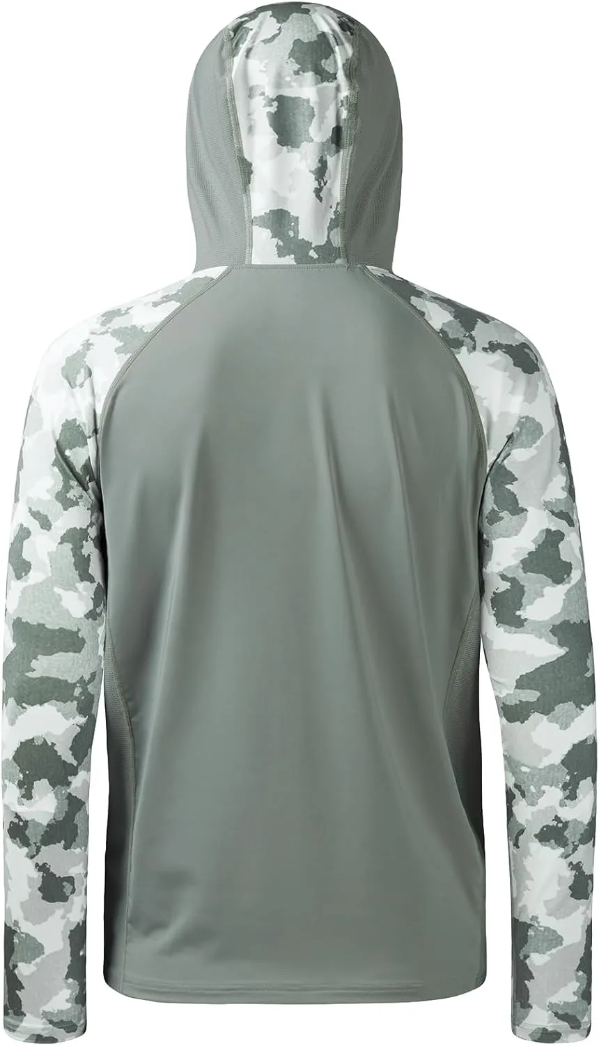 BASSDASH Men’s UPF 50 Performance Fishing Shirt Cooling Hoodie Camo Long Sleeve FS17M