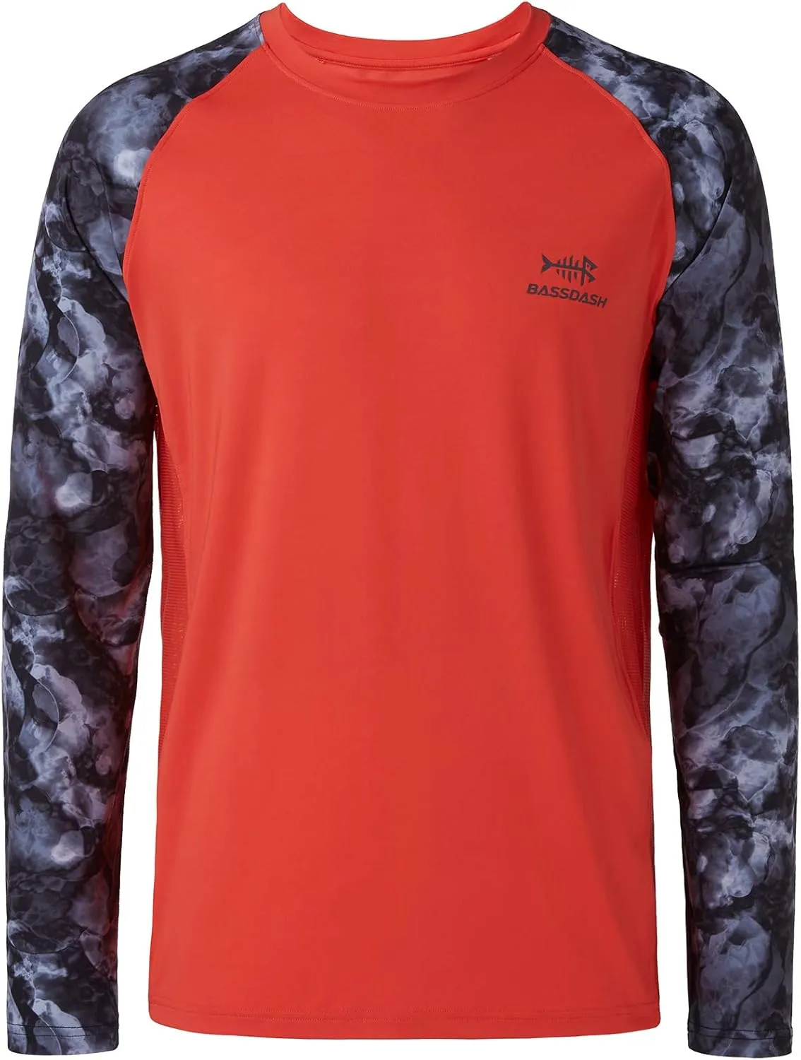 BASSDASH UPF 50 Fishing Tee for Men Camo Long Sleeve Shirt Quick Dry Sweatshirts