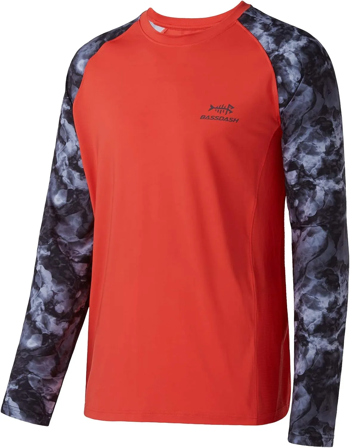 BASSDASH UPF 50 Fishing Tee for Men Camo Long Sleeve Shirt Quick Dry Sweatshirts