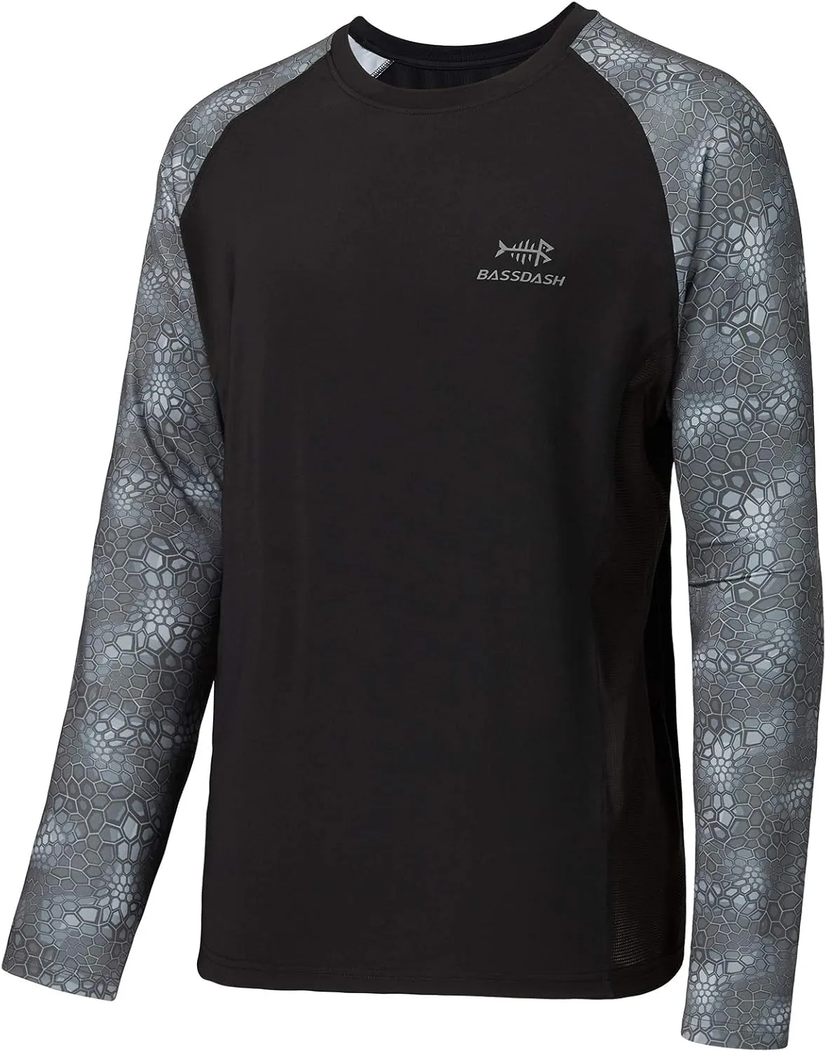 BASSDASH UPF 50 Fishing Tee for Men Camo Long Sleeve Shirt Quick Dry Sweatshirts