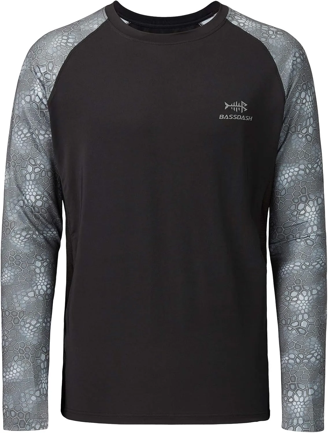 BASSDASH UPF 50 Fishing Tee for Men Camo Long Sleeve Shirt Quick Dry Sweatshirts