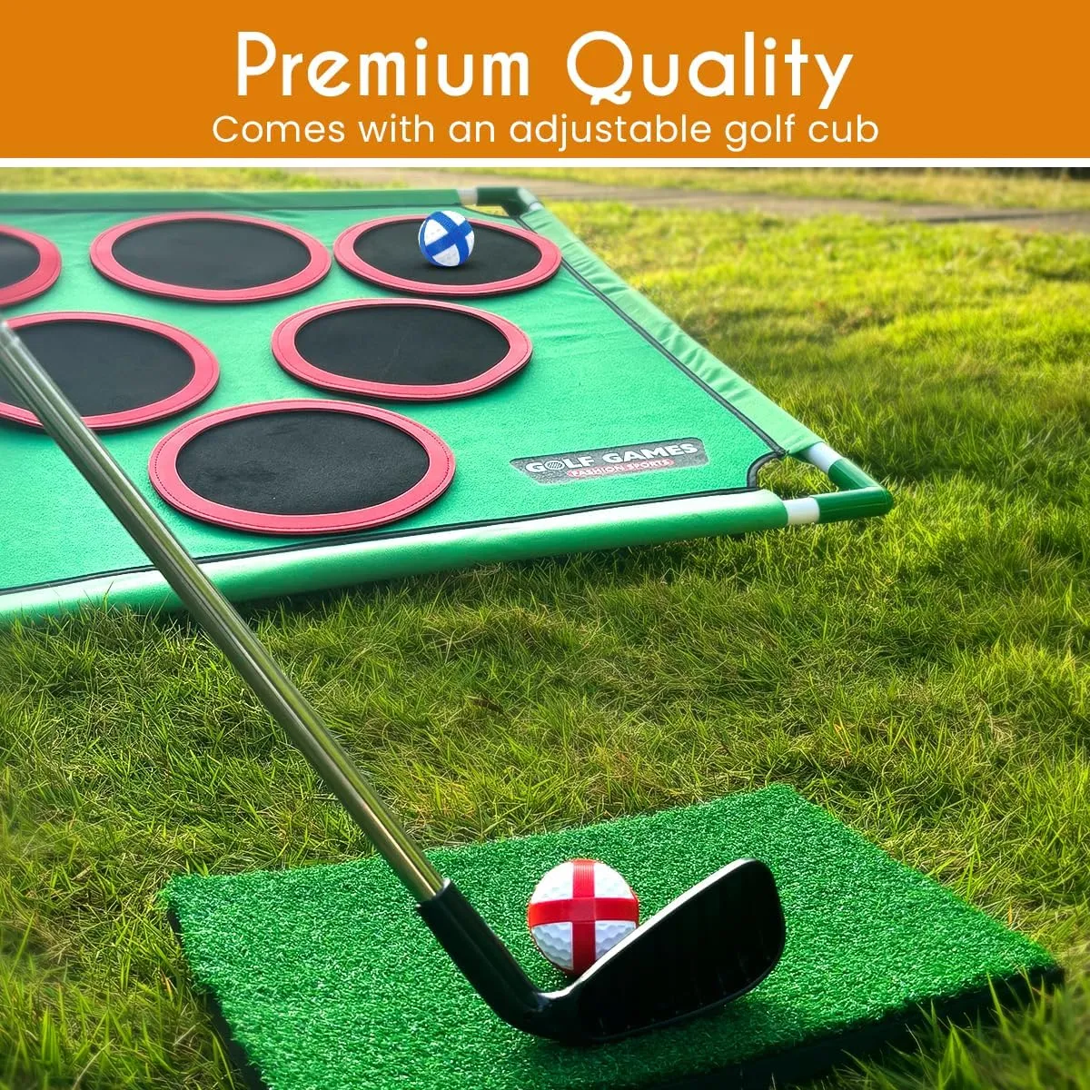 Battle Golf Game Chipping Mat - 37pcs Sticky Golf Pro Games Practice Mats Indoor Outdoor Games for Adults Family Kids Battle Golf Royale Game Play Equipment Stick Chip