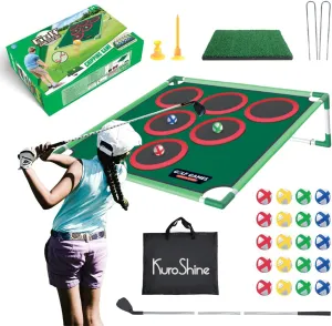 Battle Golf Game Chipping Mat - 37pcs Sticky Golf Pro Games Practice Mats Indoor Outdoor Games for Adults Family Kids Battle Golf Royale Game Play Equipment Stick Chip