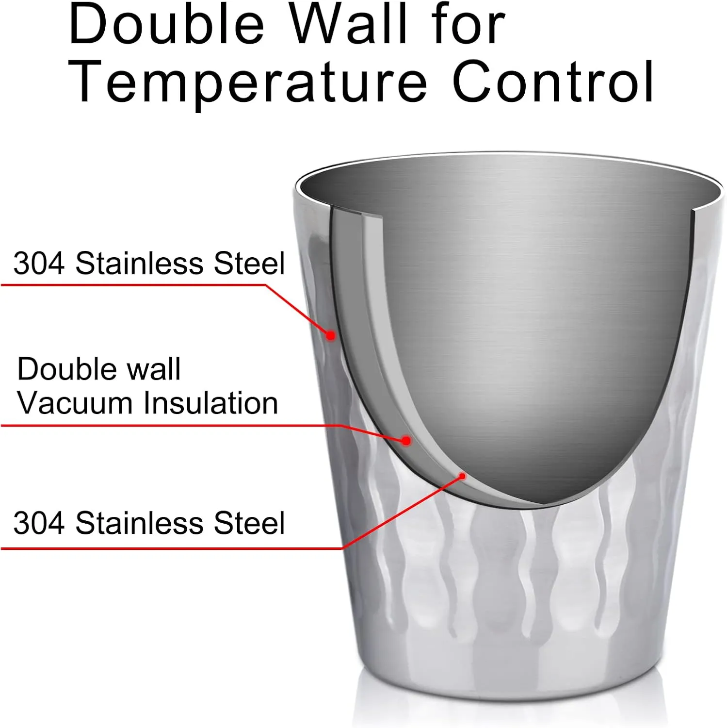 Beasea 10oz Stainless Steel Cups, 4 Pack Double Wall Metal Stackable Insulated Portable Drinking Tumblers Unbreakable Shatterproof Glasses for Home Restaurant Party Camping Travelling