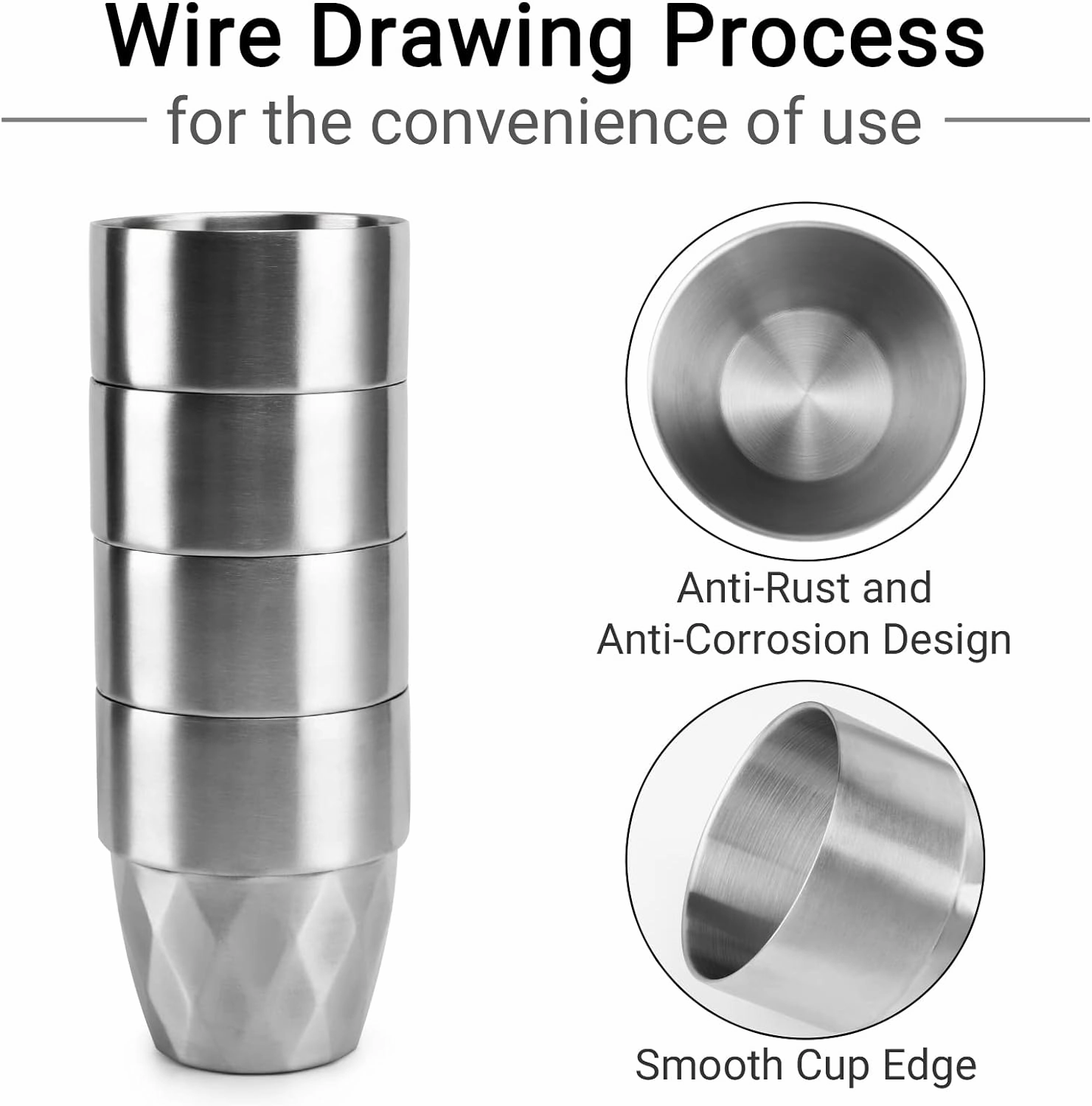 Beasea Stainless Steel Cups 10 oz, 12 Pack Bulk Stackable Insulated Stainless Steel Drinking Tumbler Cups Double Wall Metal Small Pint Glasses Tin Cups for Home Restaurant Office Party Camping