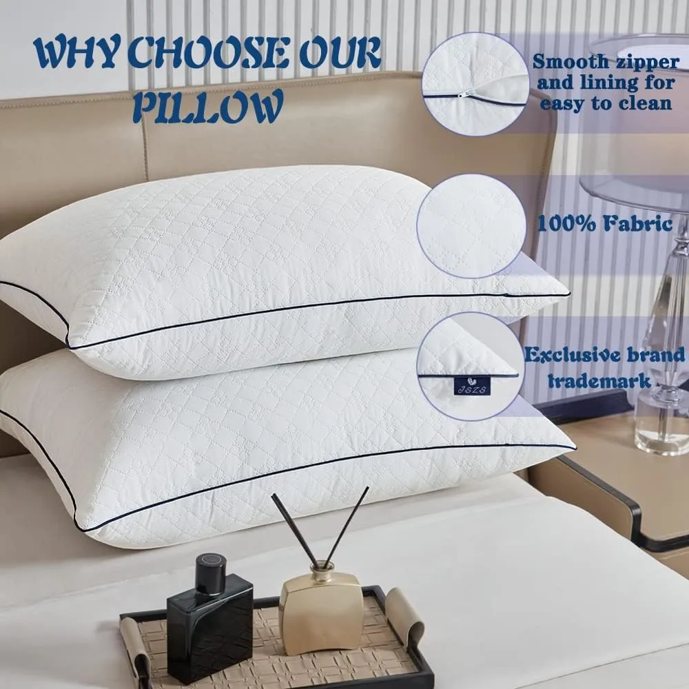 Bed Pillows for Sleeping Queen Size 2 Packs，Ultra Soft Fluffy ，Premium Soft Down Alternative Fill Set of 2 for Back,Zipper Opening Design, can add and Remove Filler According to Your Needs
