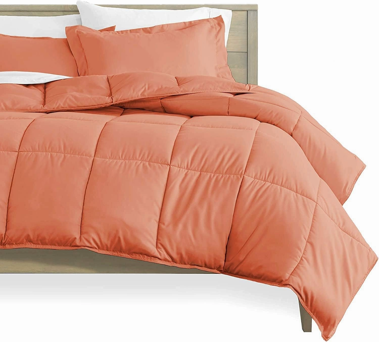 Bed in A Bag Emperor King Comforter Set 3 Piece Down Alternative Comforter for Emperor King Size Bed - Peach - 1000 Thread Count with 500 GSM Fluffy Bedding Comforter Wrinkle Free