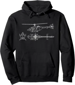 Bell 407 helicopter pilot or crew gift idea for aviation Pullover Hoodie