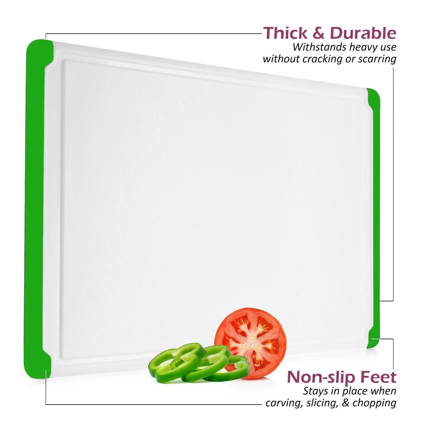 Belwares Large Plastic Cutting Board With Drip Grooves