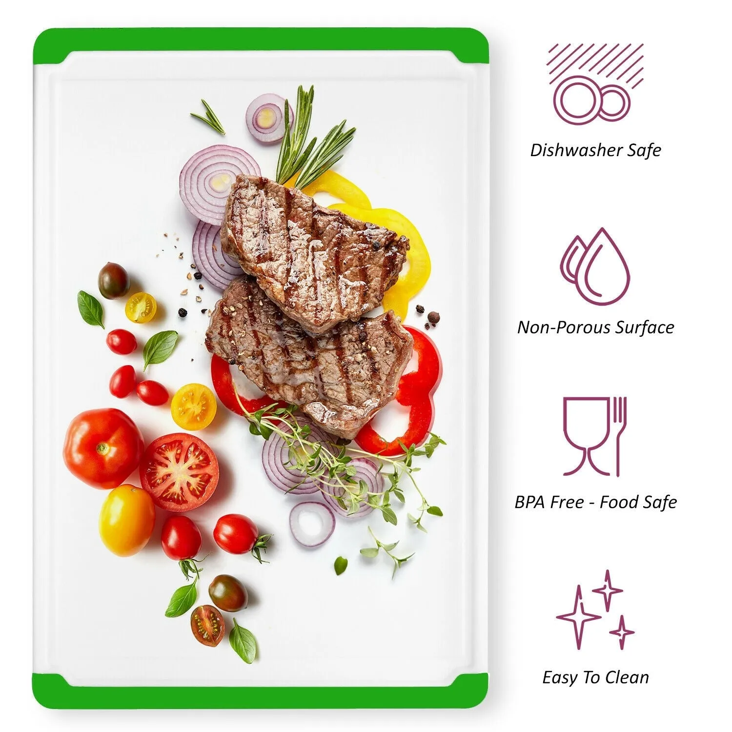 Belwares Large Plastic Cutting Board With Drip Grooves