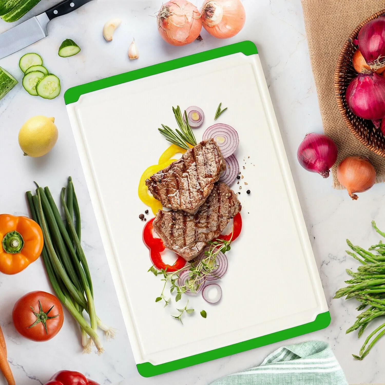 Belwares Large Plastic Cutting Board With Drip Grooves