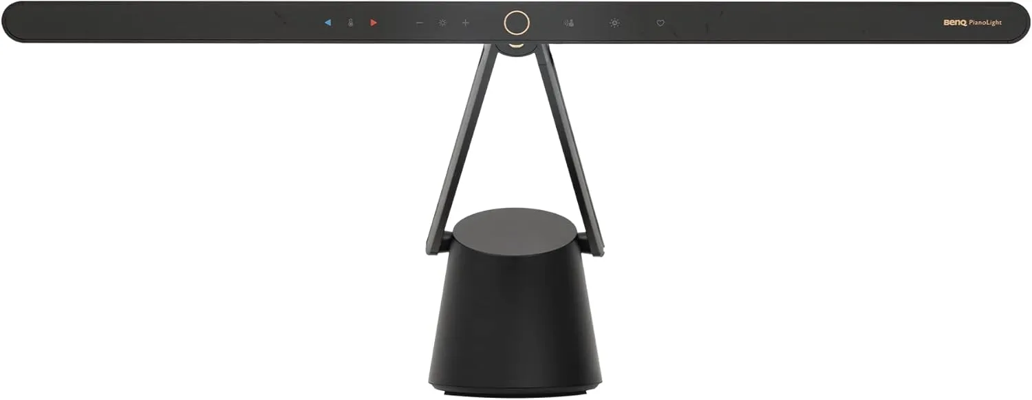 BenQ PL-22 PianoLight for Upright Pianos, Black, Wide Illumination, 6 Color Modes, 15 Brightness Levels, 360° Adjustable Height and Directions, Auto-Dimming, with Eye Care Hood