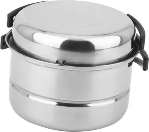 BESPORTBLE 1 Set 3pcs Camping Pan Camping Pots Camping Cooking Utensils Stainless Cookware Outdoor Cookware Outdoor