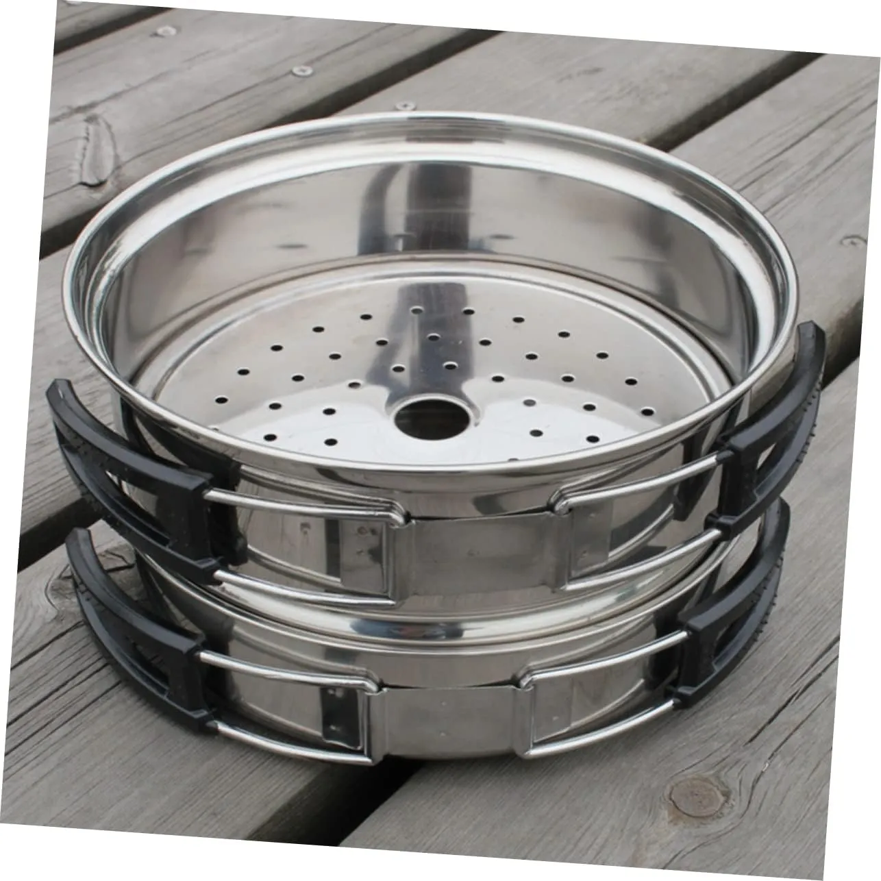 BESPORTBLE 1 Set 3pcs Camping Pan Camping Pots Camping Cooking Utensils Stainless Cookware Outdoor Cookware Outdoor