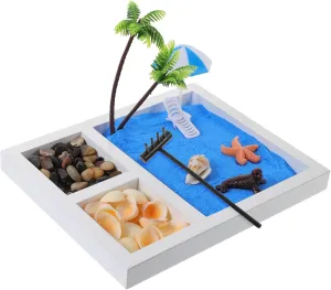 BESPORTBLE 1 Set Zen Sand Beach Table Decoration Japanese Ocean Sand Table Ornament for Tranquility and Aesthetic Home Decor Reusable Landscape Model for Calming Atmosphere