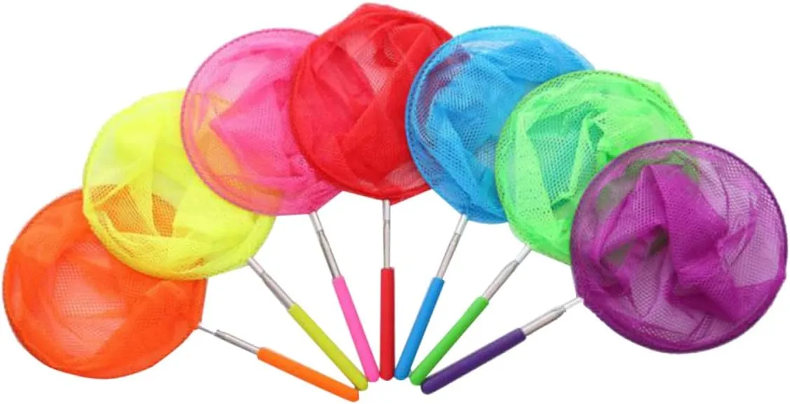 BESPORTBLE 6pcs Telescopic Insect Nets for Extendable Catching Tools Pink Yellow Purple for Catching Butterflies Bugs and Fish Outdoors