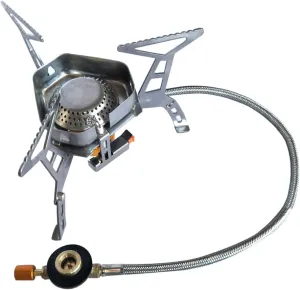 BESPORTBLE Camping Stove Outdoor Portable Gas Cooker with Windshield for Picnics Barbecues and Camping Trips Stainless Steel Design for Stable