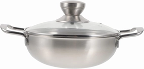 BESPORTBLE Vegetable Pots for Kitchen Stainless Mini Portable Cooking Pot Household Hot Pot Pan Pot with Handle