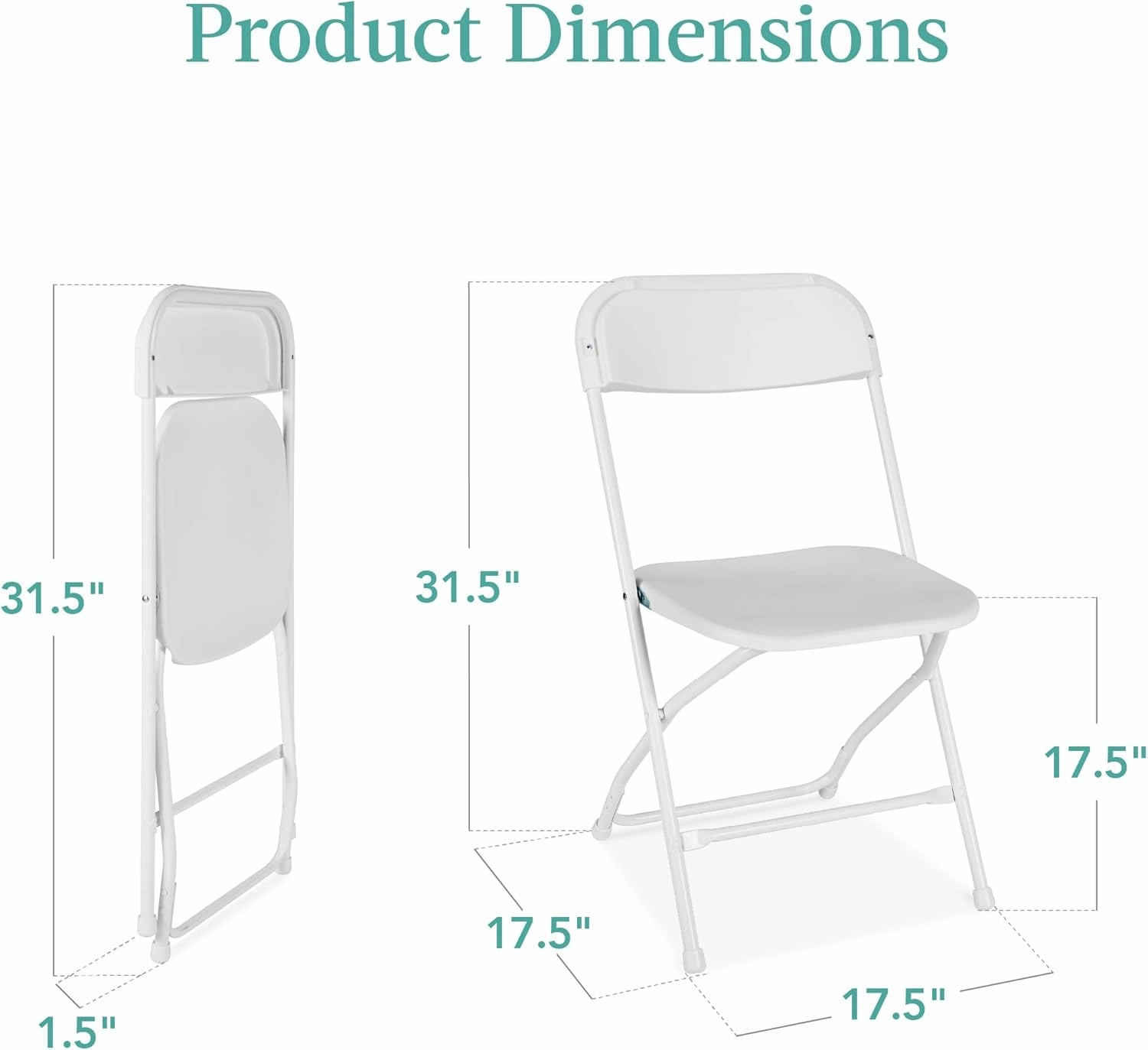 Best Choice Products Set of 10 Plastic Folding Chairs, Portable Stacking Indoor Outdoor Seating for Home, Yard, Garden, Parties, Events w/Non-Slip Feet, 350lb Weight Capacity - White