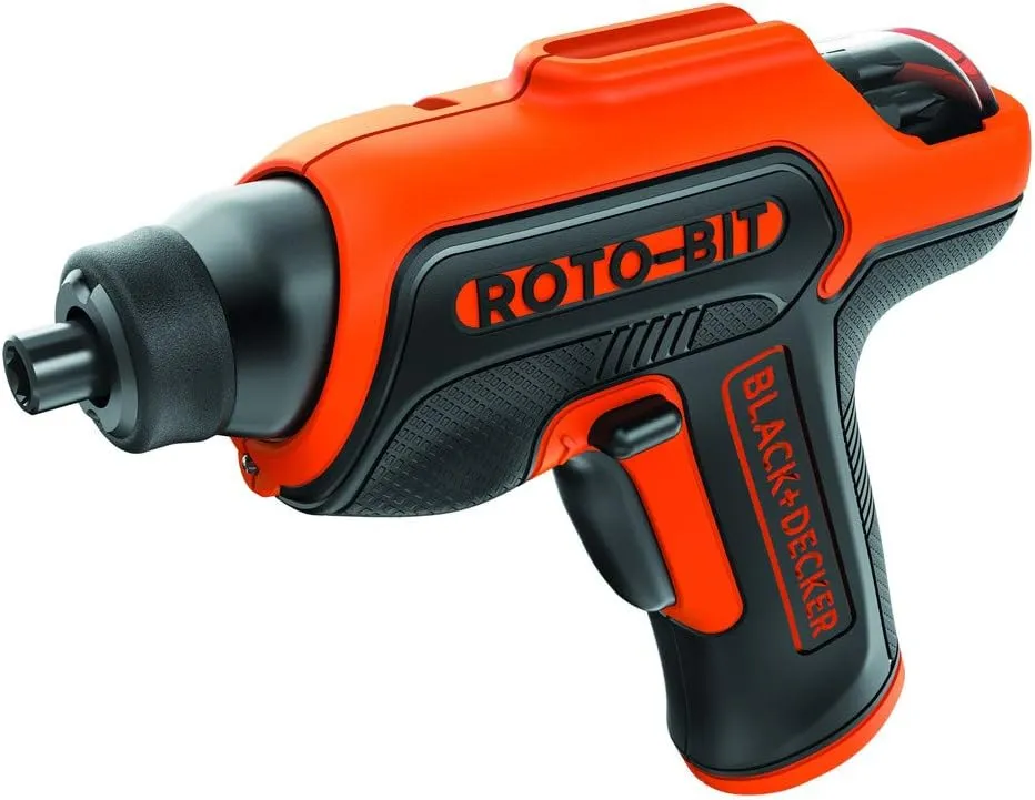 BLACK DECKER 4V MAX Electric Screwdriver, Cordless, 180 RPM, 8 Bits With Built-In, Storage Compartment, Batteries Included (BDCS50C)