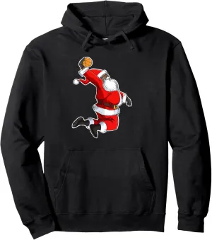 Black Dunking Santa Basketball Santa Dunk T-Shirt Pullover Hoodie