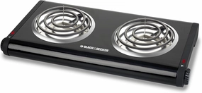 BLACK DECKER Double Burner Portable Buffet Range, Black, DB1002B
