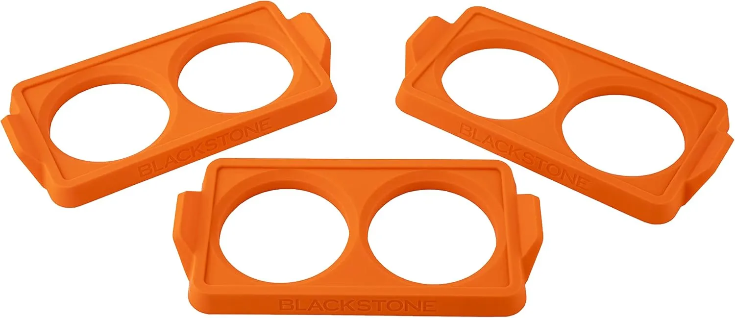 Blackstone 5600 Silicone Egg & Omelet Ring for Breakfast, Non Stick Food Grade Round Egg Cooking Shapers Ring Mold for Pancake, Patties & English Muffin – Portable Griddle Accessories,Orange(Set of 3)
