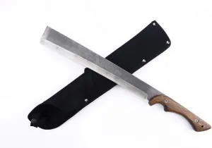 Blazing S. 19.3" Hunting Trail Cutting Japanese Nata Style Machete, Heavy Duty, Ergonomic Wood Handle with Nylon Sheath