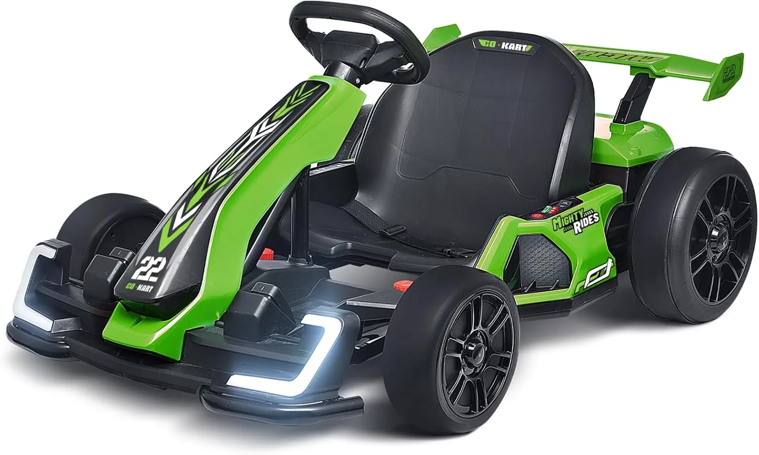 Blitzshark 24V Kids Go Kart 300W Powerful Drift Kart Electric Pedal Kart Outdoor Race Toy, with 2X150W Strong Motor, 7AH Big Battery, Drift/Sports Mode, Green