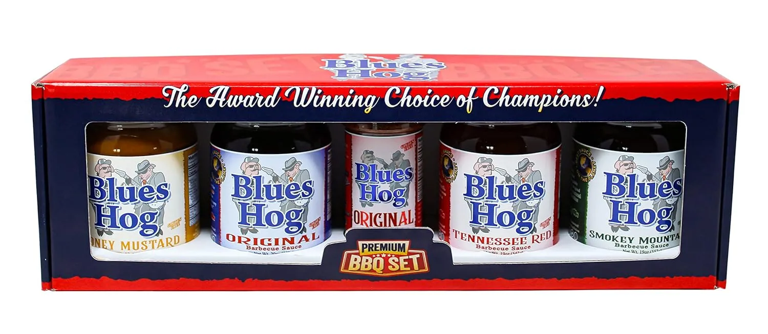 Blues Hog Premium BBQ Large Sampler (Variety Pack of 5 with 4 Different Sauces and 1 Rub)