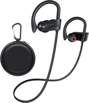 Bluetooth Headphones, Wireless Earbuds Bluetooth 5.3 Headphones with 16Hrs Playtime Stereo Bass Headsets, IPX7 Waterproof Running Earphones for Sports, Black