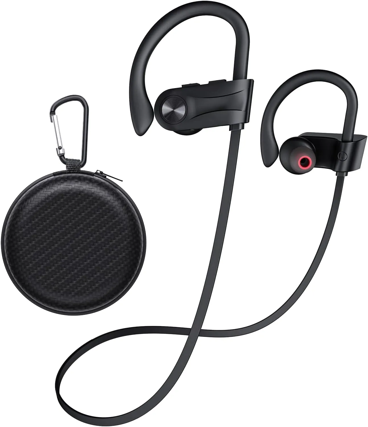 Bluetooth Headphones, Wireless Earbuds Bluetooth 5.3 Headphones with 16Hrs Playtime Stereo Bass Headsets, IPX7 Waterproof Running Earphones for Sports, Black