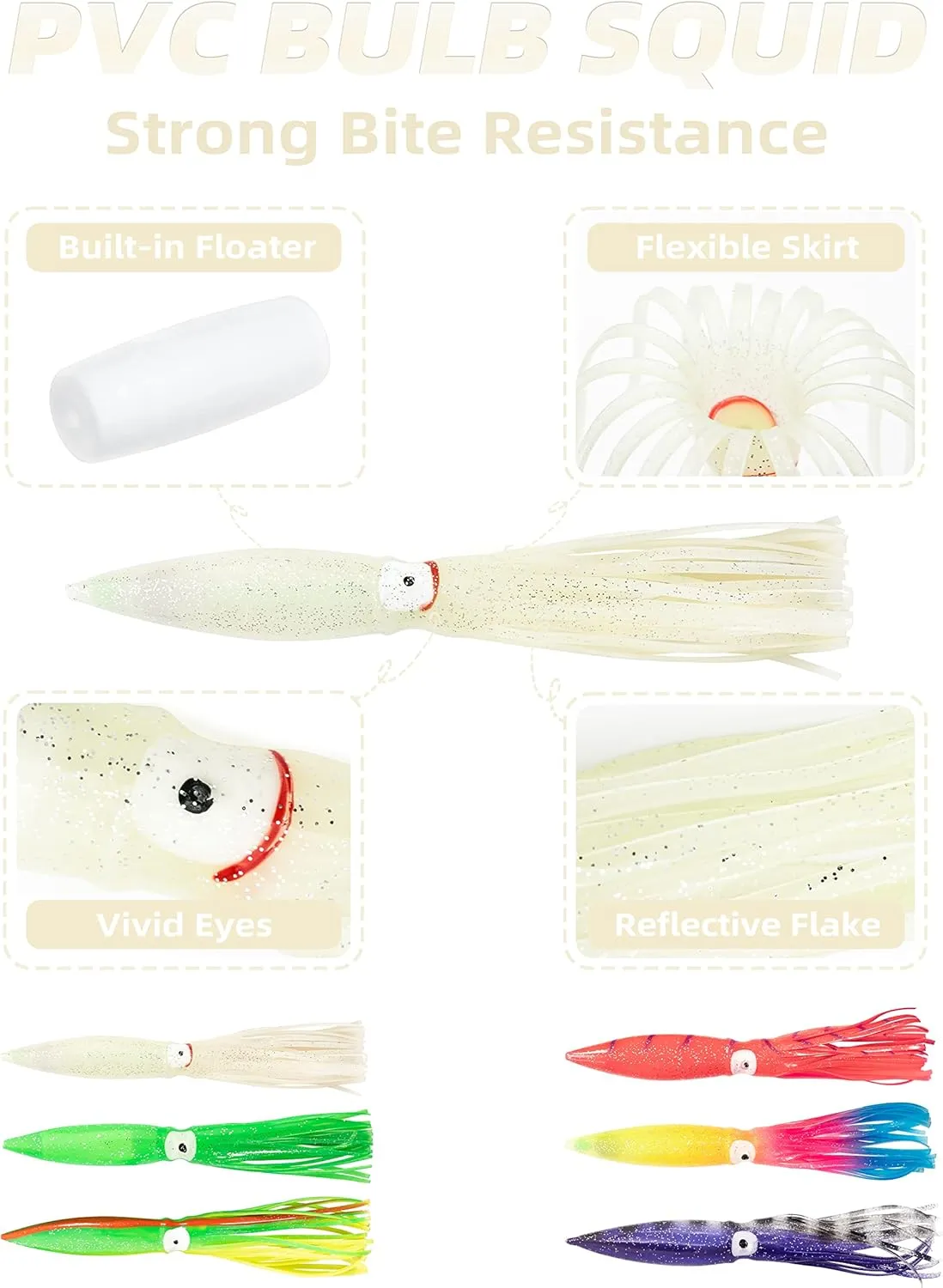 BLUEWING Fishing Daisy Chain Big Game Bulb Squid Trolling Bird Tuna Lures Fish Teasers for Marlin Sailfish