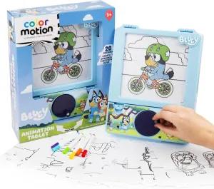 Bluey Motion Animation Tablet - Turn Drawings into Bluey with 20 Design Inserts, Coloring Markers, Drawing Pad, 8"W x 8.5"H