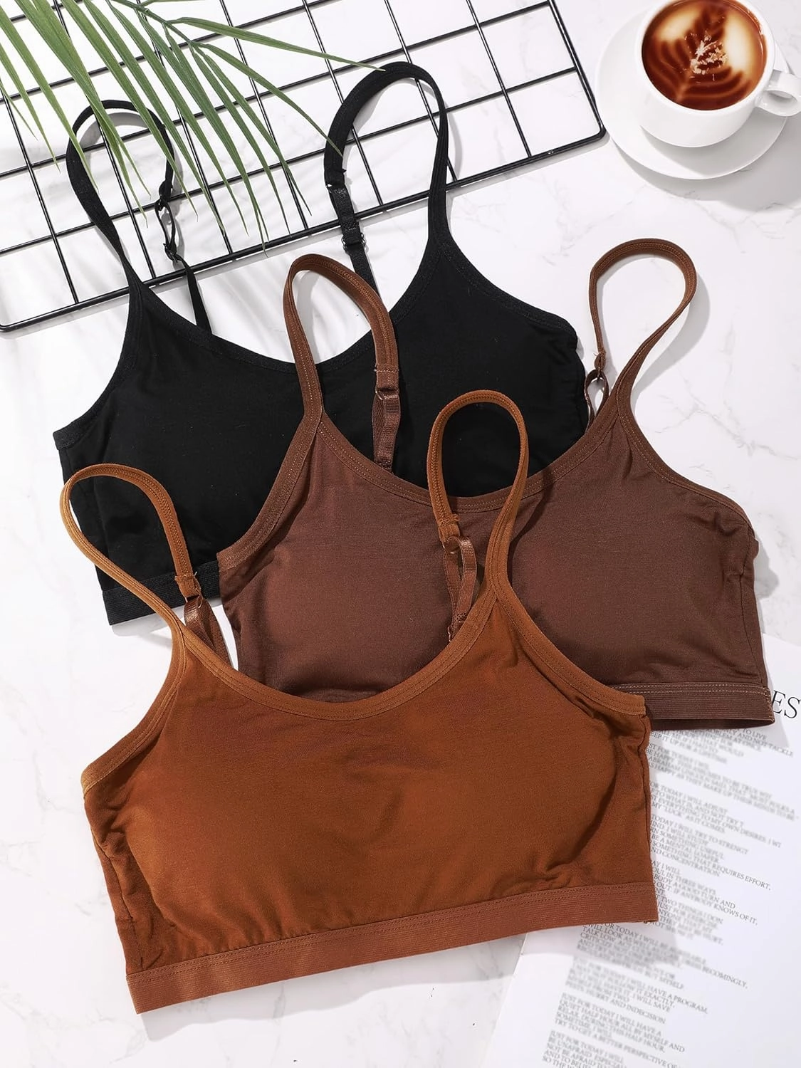 Blulu Mini Camisole Bra Wireless Padded Bra with Adjustable Straps for Women Girls