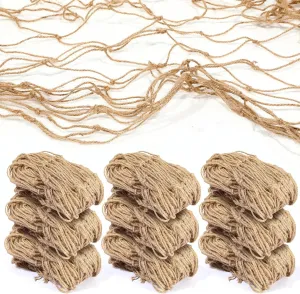 Boao Natural Fish Net Decorations for Pirate Party, Cotton and Linen Fishing Net Prop Pirate Ship Decoration for Hawaiian Fishnet Decor Nautical Themed Birthday Party Supplies(10 Pack)