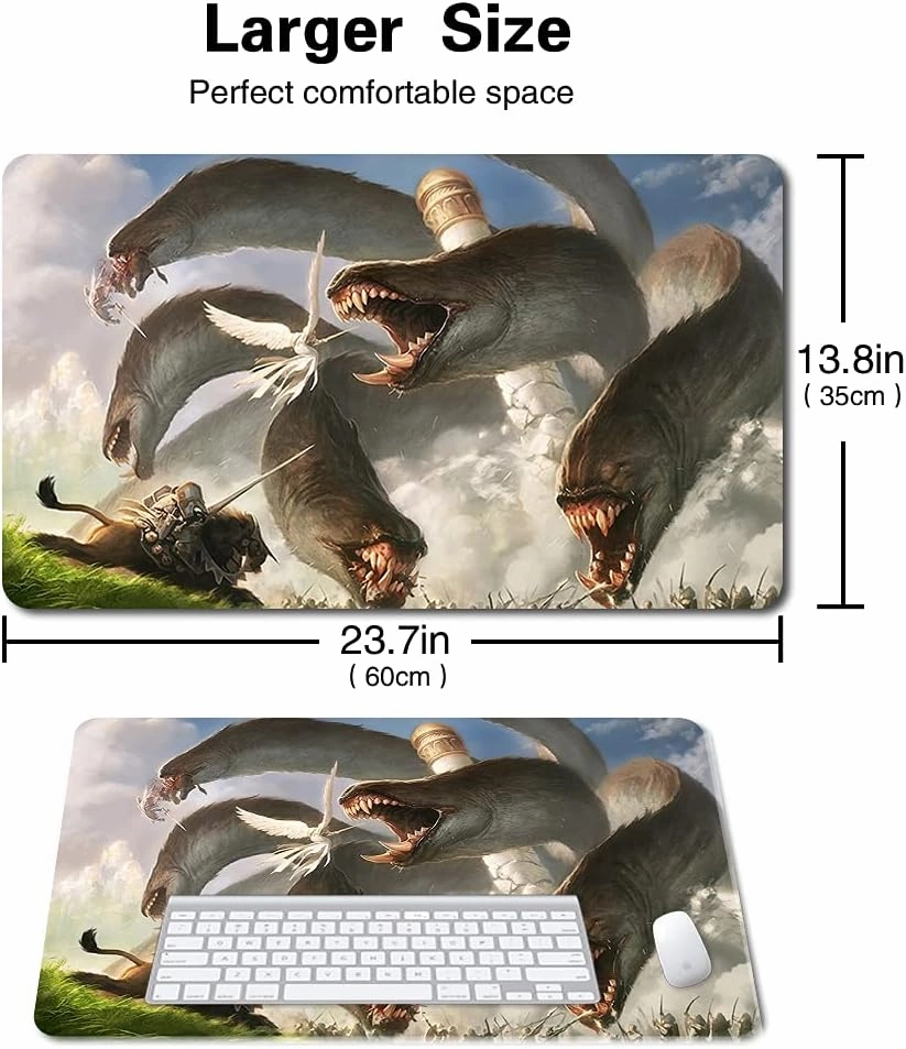 Board Game TCG Playmat Table Mats Games Size 60X35 cm Play Mats Compatible for MTG RPG CCG Trading Card Game Mousepad (Apocalypse Hydra)