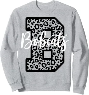 Bobcats School Spirit Leopard Sport Fan Game Day Sweatshirt