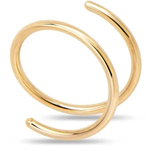 Body Candy 14k Solid Gold Double Hoop Nose Ring for Single Piercing - Handmade in USA by Master Jeweler - Hypoallergenic Real Gold Spiral Nose Jewelry for Women and Men -20 Gauge 7mm Left