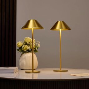 Bojim Gold Cordless Lamp Set of 2, Rechargeable Touch Table Lamps with 3 Color Dimming, Portable Wireless Lamps for Reading/Home Decor