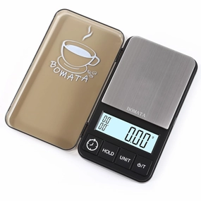 BOMATA 1000 g x 0.01 g Espresso Scale with Timer, Mini Digital Small & Thin Travel Coffee Pocket Scale, Grams and Ounces with Silicone Mat, High Precision.. CS150 0.01 g