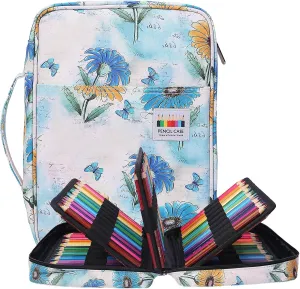 BOMKEE Coloring Pencil Case 220 Slots Pencils/Gel Pens Organizer Waterproof Travel Case Zipper Carrying Portable Pencil Markers Pen Holder Bag for Painter Writers